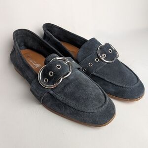 L'INTERVALLE Ada Navy Blue Flat Women Suede Shoes Size 39 = 8.5-9 US